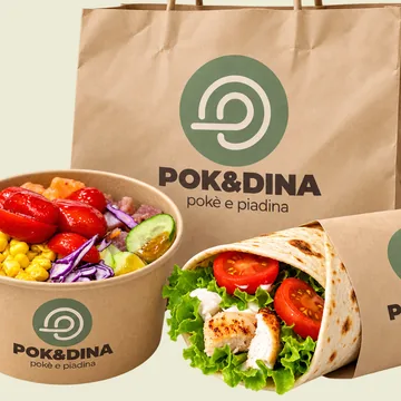 Il sacchetto POK&DINA, con una pokè e una piadina da portare via